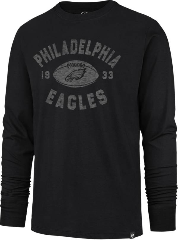 '47 Men's Philadelphia Eagles Overcast Franklin Black Long Sleeve T-Shirt product image