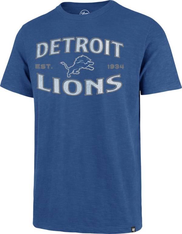 '47 Men's Detroit Lions Blue Offset Scrum T-Shirt product image