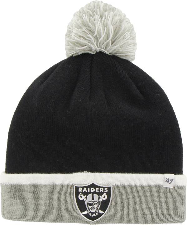 ‘47 Men's Las Vegas Raiders Baraka Black Cuffed Pom Knit