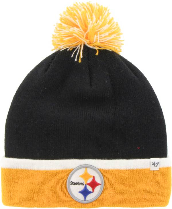 ‘47 Men's Pittsburgh Steelers Baraka Black Cuffed Pom Knit product image