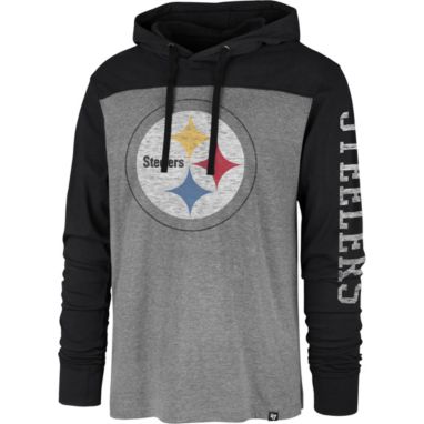 sorry, '47 Men's Pittsburgh Steelers Grey Hooded Long Sleeve Shirt is currently out of stock