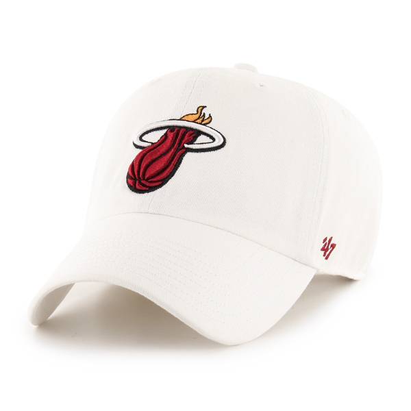 ‘47 Men's Miami Heat White Clean Up Adjustable Hat product image