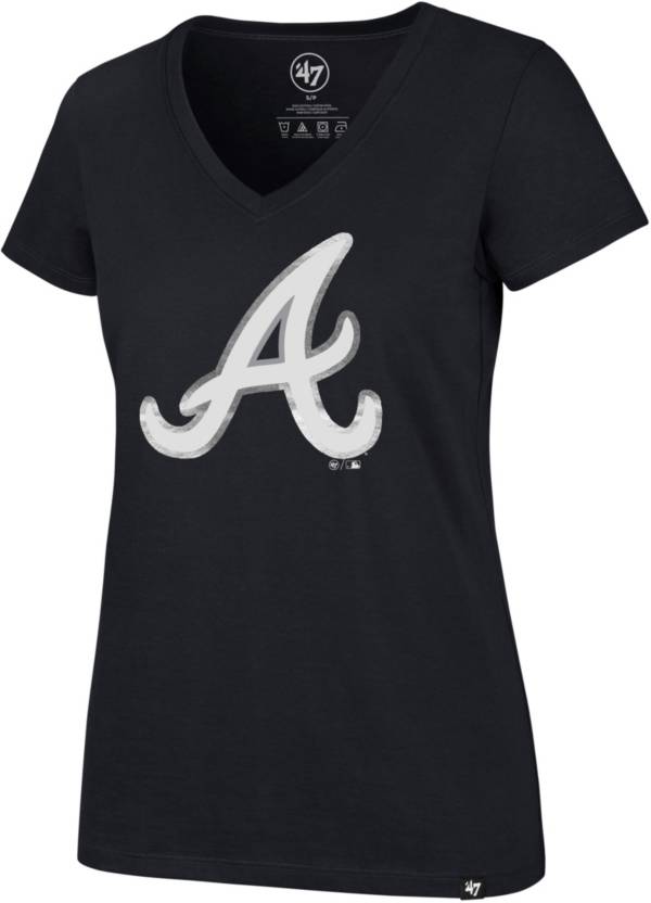 '47 Women's Atlanta Braves Navy Halo V-Neck T-Shirt