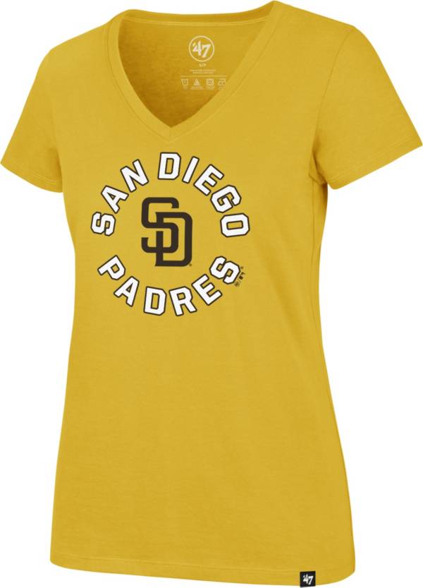 '47 Women's San Diego Padres Gold Ultra Rival V-Neck T-Shirt