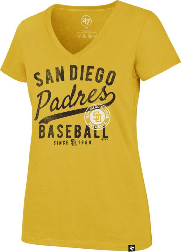 '47 Women's San Diego Padres Gold Ultra Rival V-Neck T-Shirt