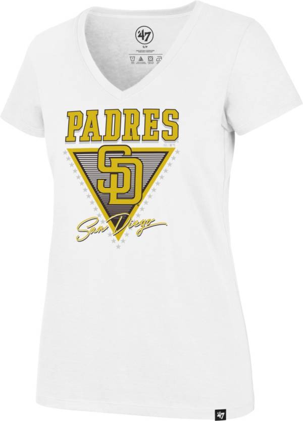 '47 Women's San Diego Padres White Ultra Rival V-Neck T-Shirt