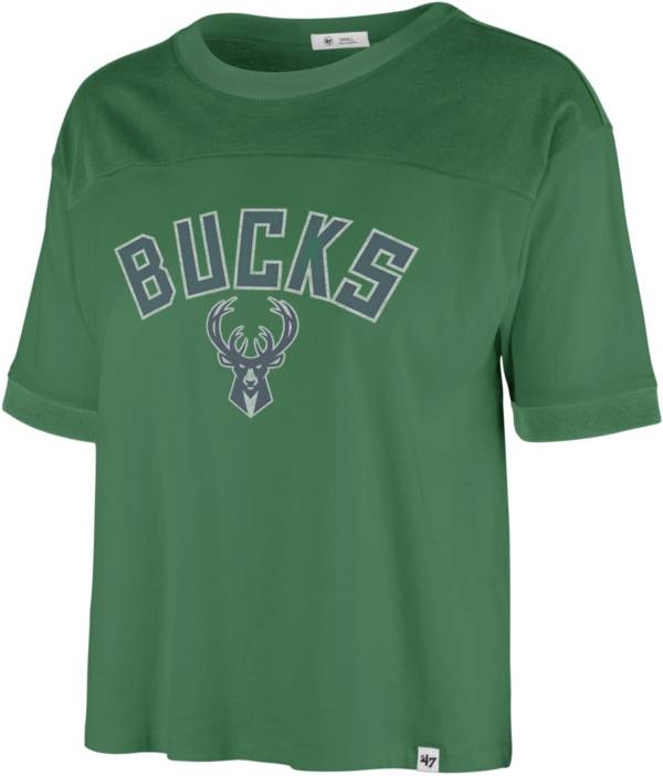 '47 Women's 2021-22 City Edition Milwaukee Bucks Green Billie Cropped T-Shirt