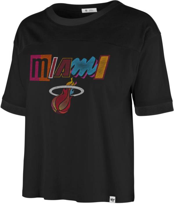 '47 Women's 2021-22 City Edition Miami Heat Black Billie Cropped T-Shirt