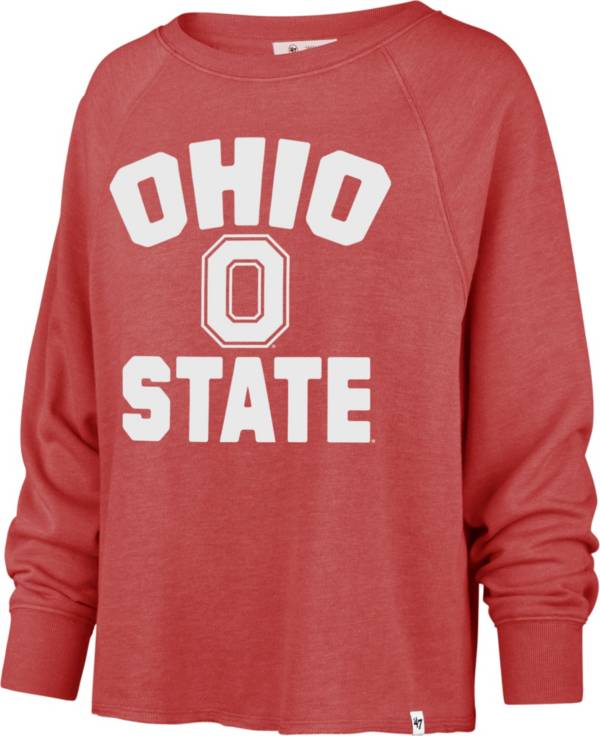 ‘47 Women's Ohio State Buckeyes Scarlet Emerson Crew Pullover Sweatshirt