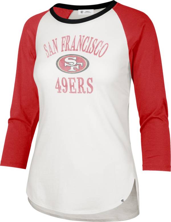 '47 Women's San Francisco 49ers White Long Sleeve Raglan T-Shirt