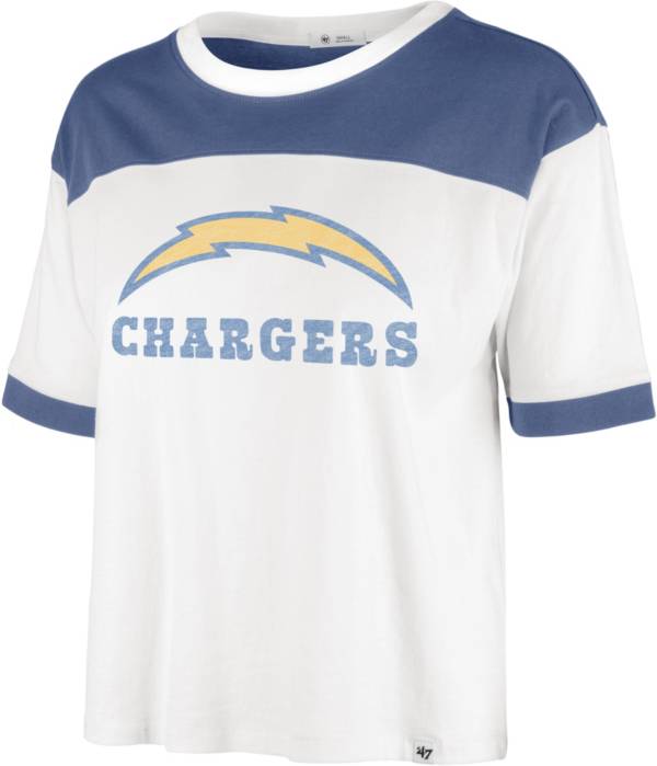 '47 Women's Los Angeles Chargers White Billie Cropped T-Shirt