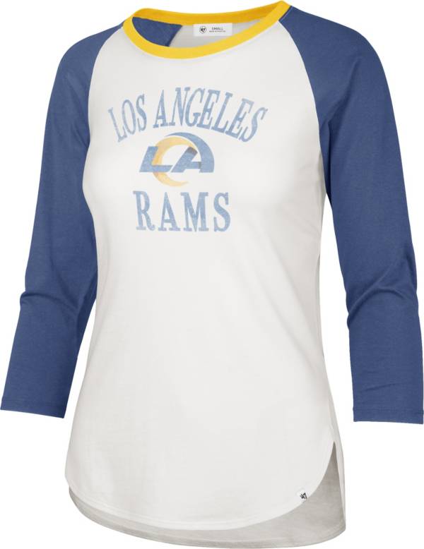 '47 Women's Los Angeles Rams White Long Sleeve Raglan T-Shirt