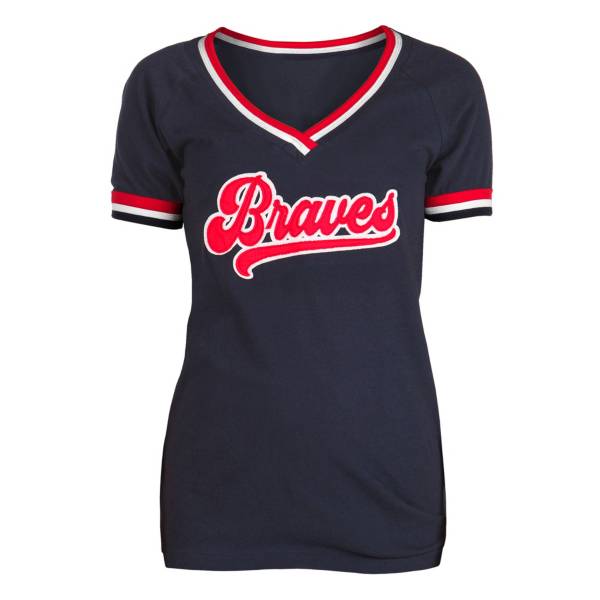 Women's Atlanta Braves Navy Oversized Spirit Jersey V-Neck T-Shirt   Atlanta braves shirt, Atlanta braves apparel, Atlanta braves outfit