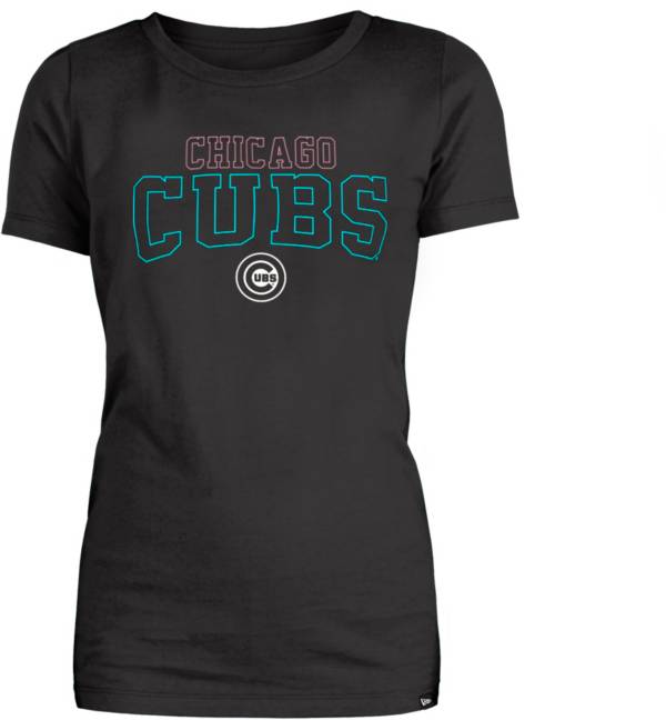 New Era Women's Chicago Cubs Black Graphic T-Shirt