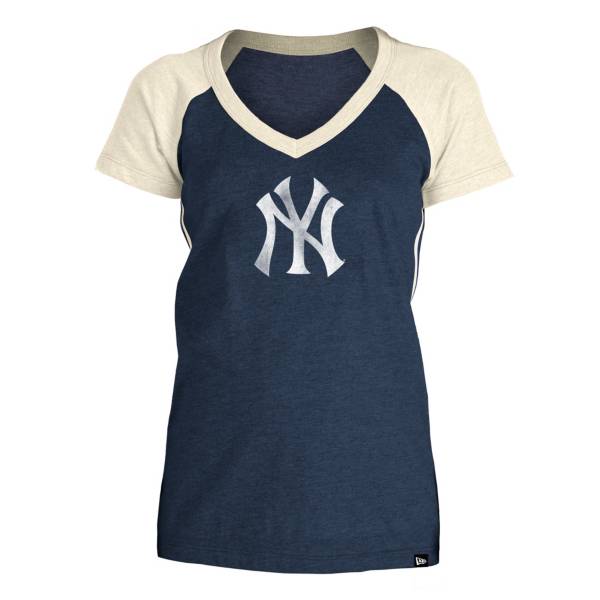 5th & Ocean Women's New York Yankees Navy Raglan Tri-blend V-Neck T-Shirt product image