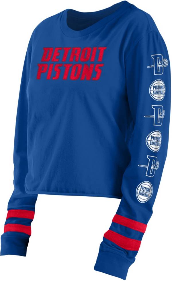 5th & Ocean Women's Detroit Pistons Royal Wordmark Long Sleeve T-Shirt product image
