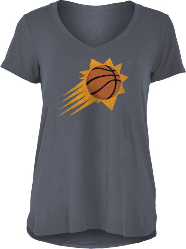 5th & Ocean Women's Phoenix Suns Grey V-Neck T-Shirt