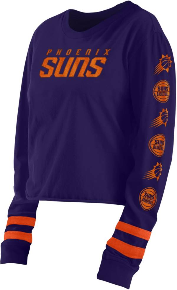 5th & Ocean Women's Phoenix Suns Purple Wordmark Long Sleeve T-Shirt