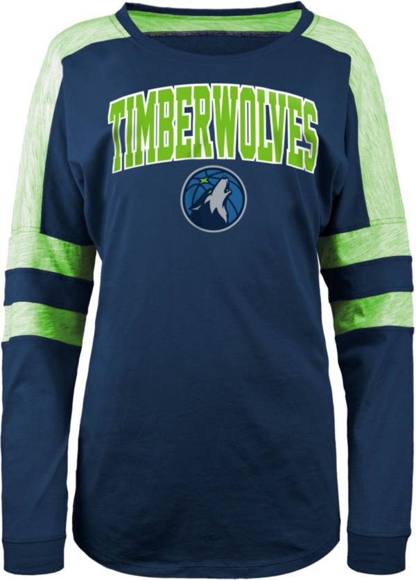 5th & Ocean Women's Minnesota Timberwolves Navy Long Sleeve T-Shirt