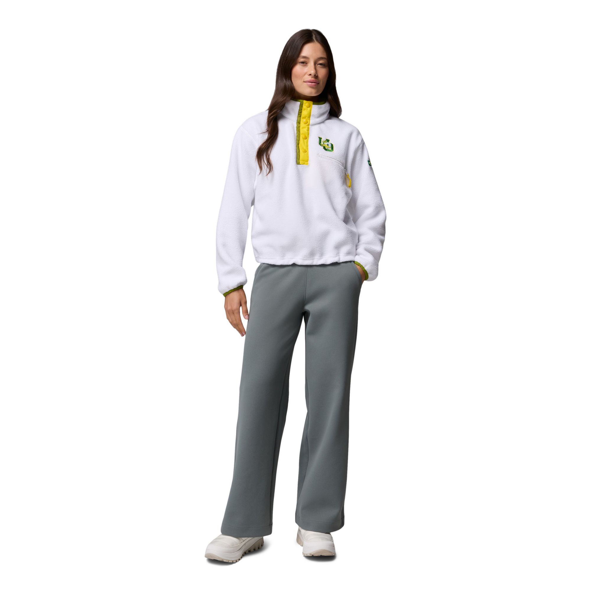 Columbia Women's Oregon Ducks Helvetia Half Snap Fleece Pullover | Dick ...