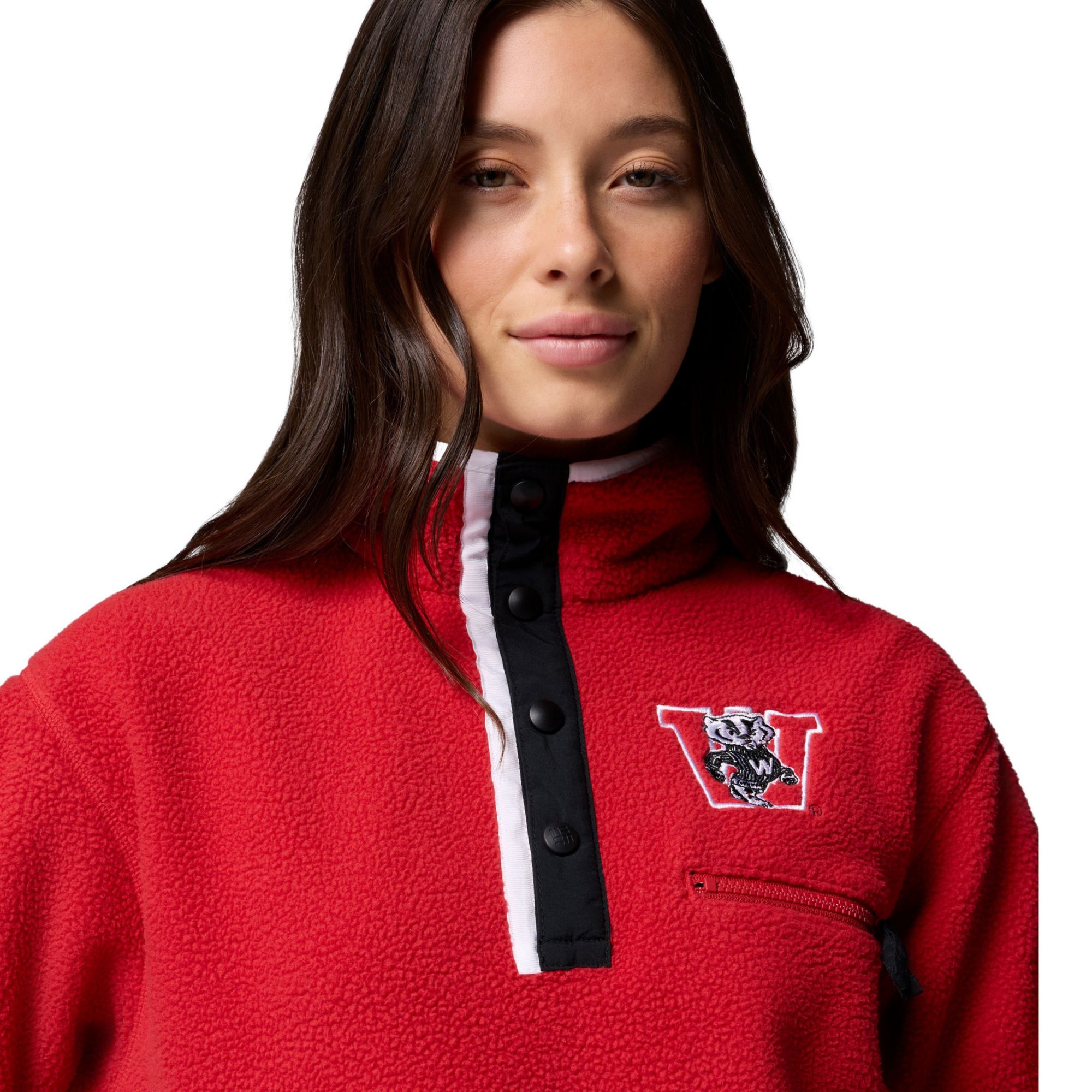 Columbia Women's Wisconsin Badgers Helvetia Half Snap Fleece Pullover ...