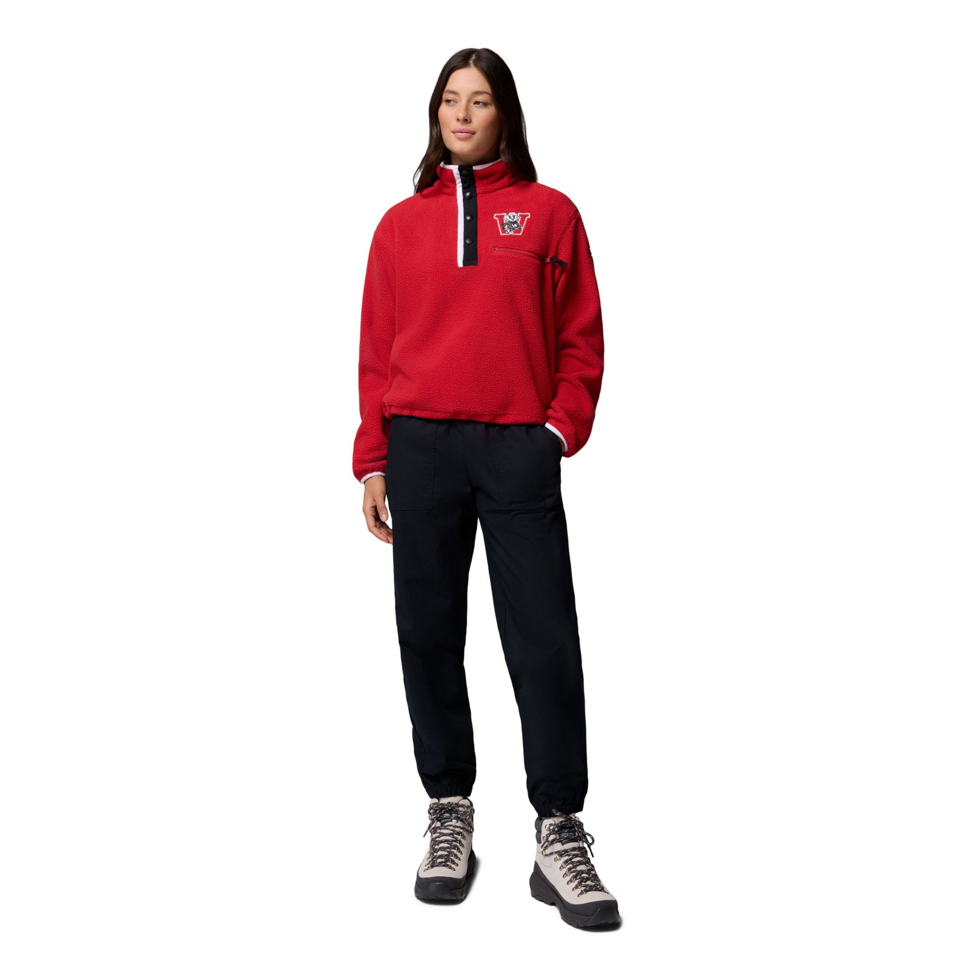 Columbia Women's Wisconsin Badgers Helvetia Half Snap Fleece Pullover ...