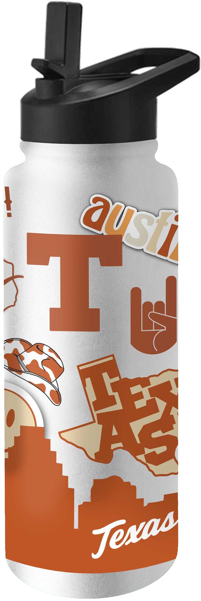 Logo Brands Texas Longhorns 34 oz. Stainless Steel Native Quencher Water Bottle product image