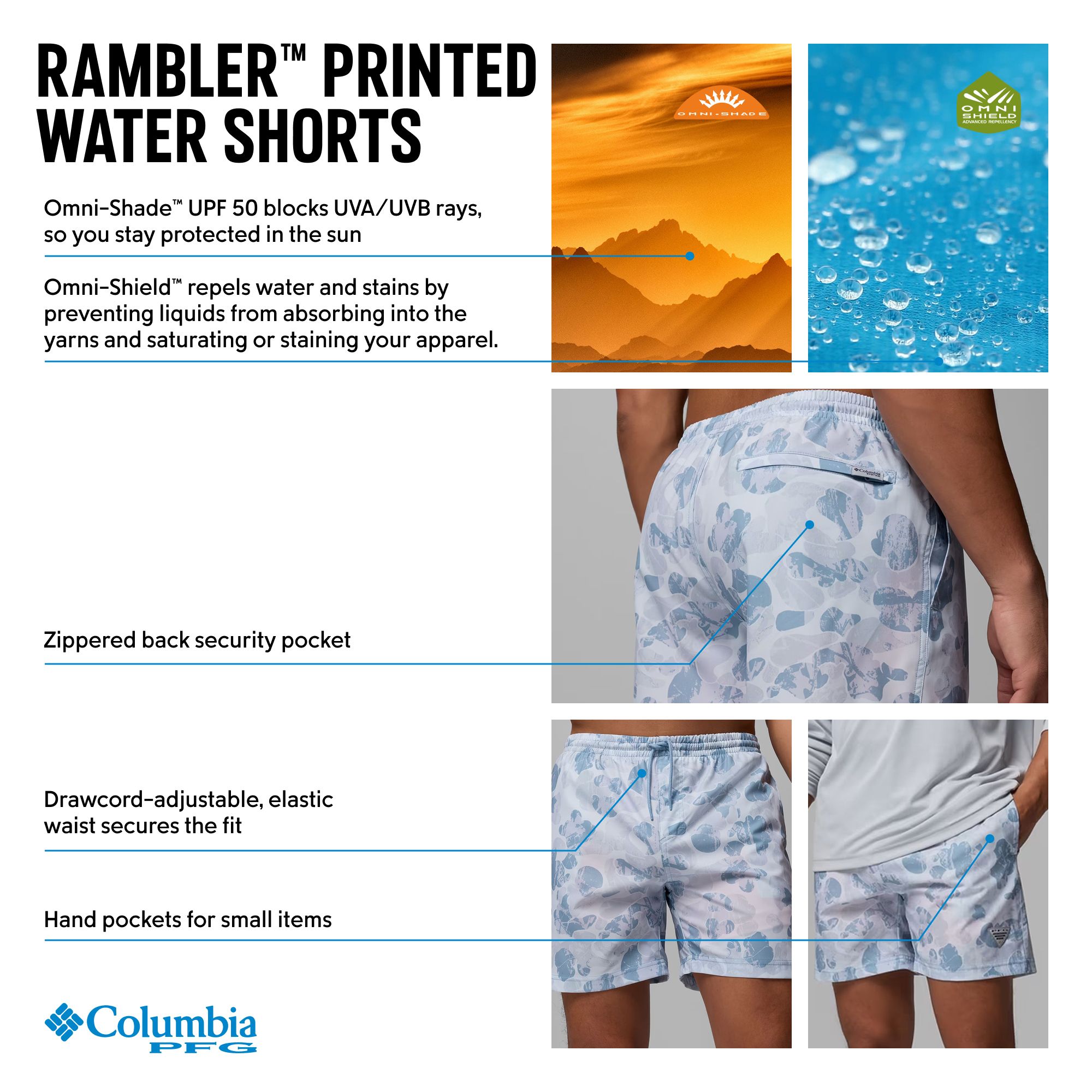 Columbia Men's PFG Rambler X Bentley Printed Shorts product image