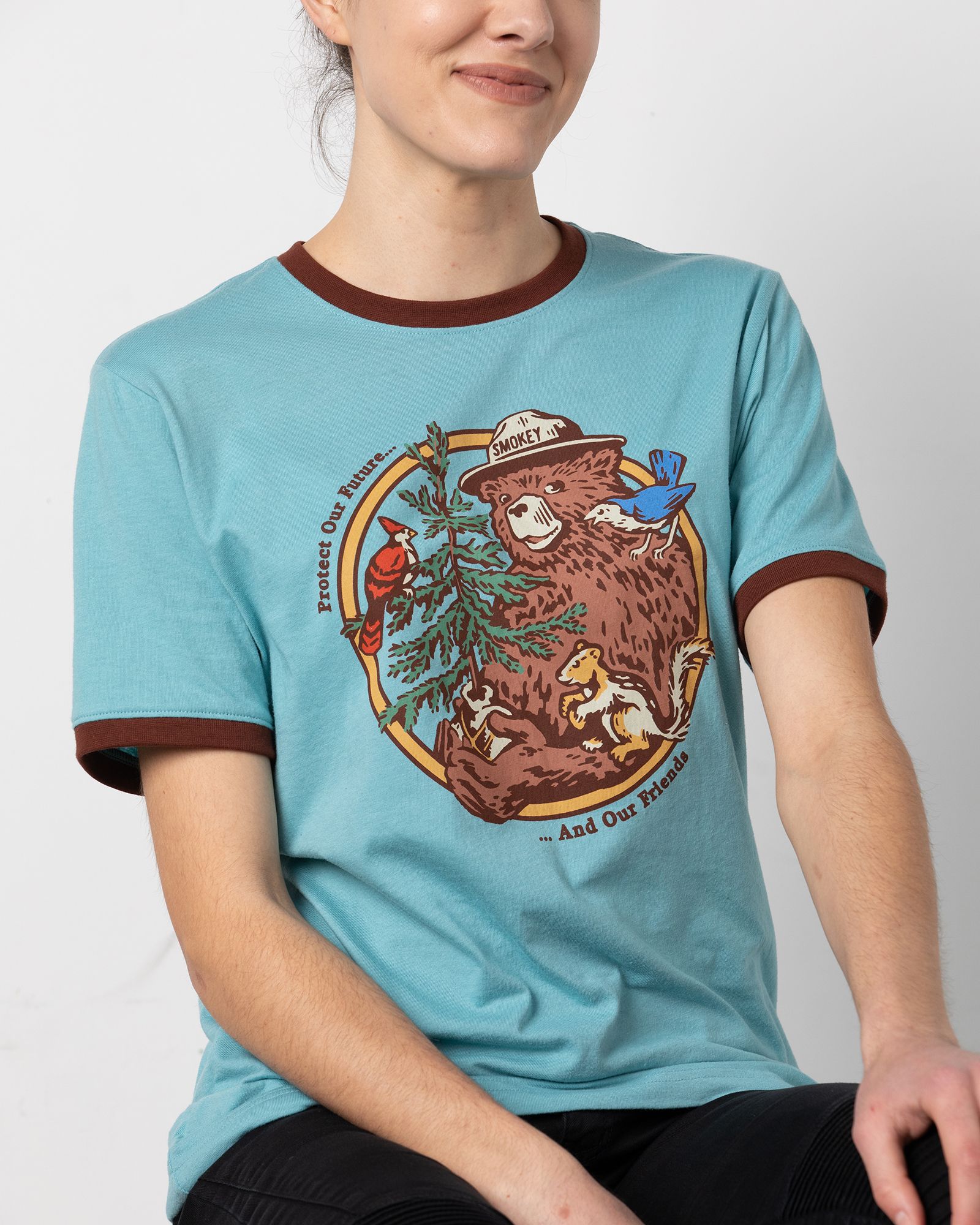 The Landmark Project Adult Smokey Friends Short Sleeve Ringer T-Shirt product image