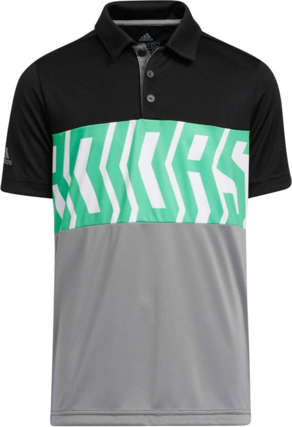 adidas Boys' Print Colorblock Golf Polo