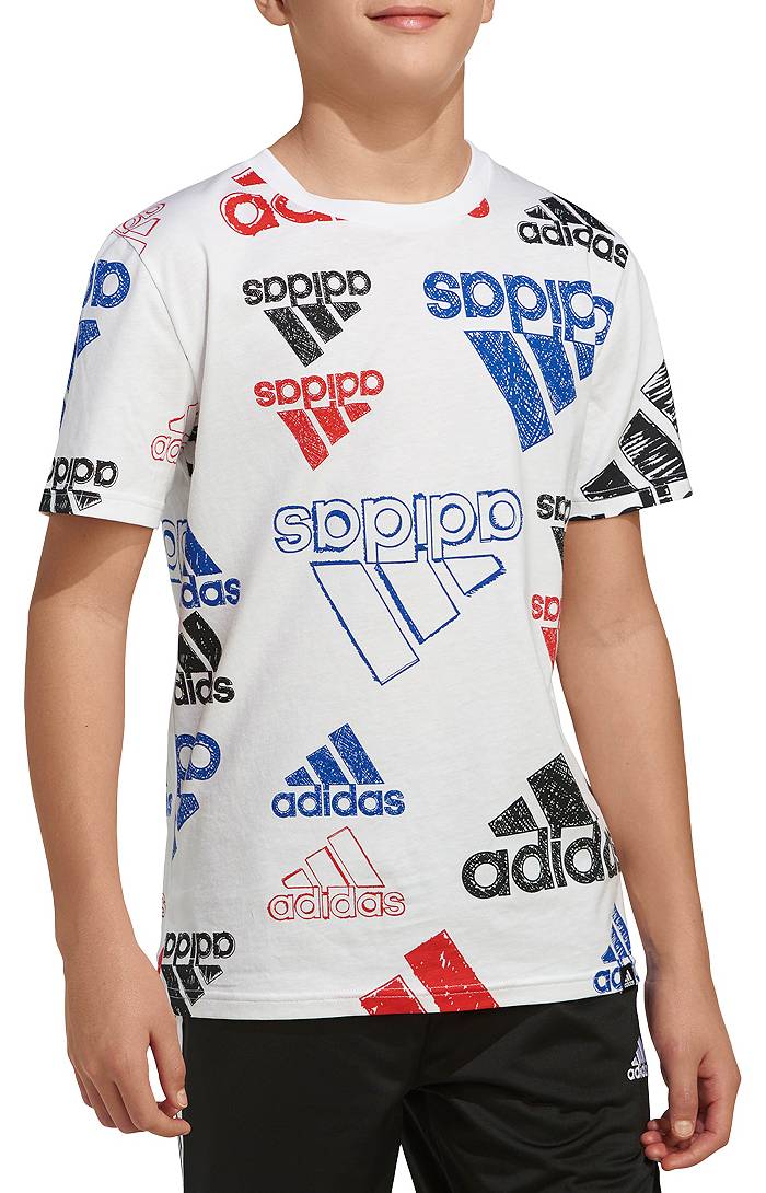 adidas Boys' Brand Love Echo Allover Print T-shirt