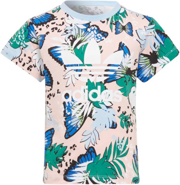 adidas Girls' HER Studio London Animal Flower Print T-Shirt