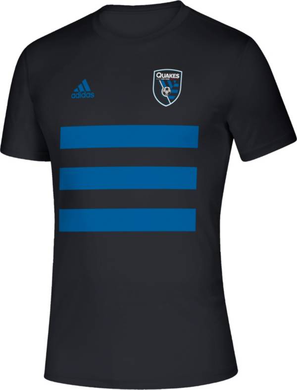 adidas Men's San Jose Earthquakes 3SL Black T-Shirt