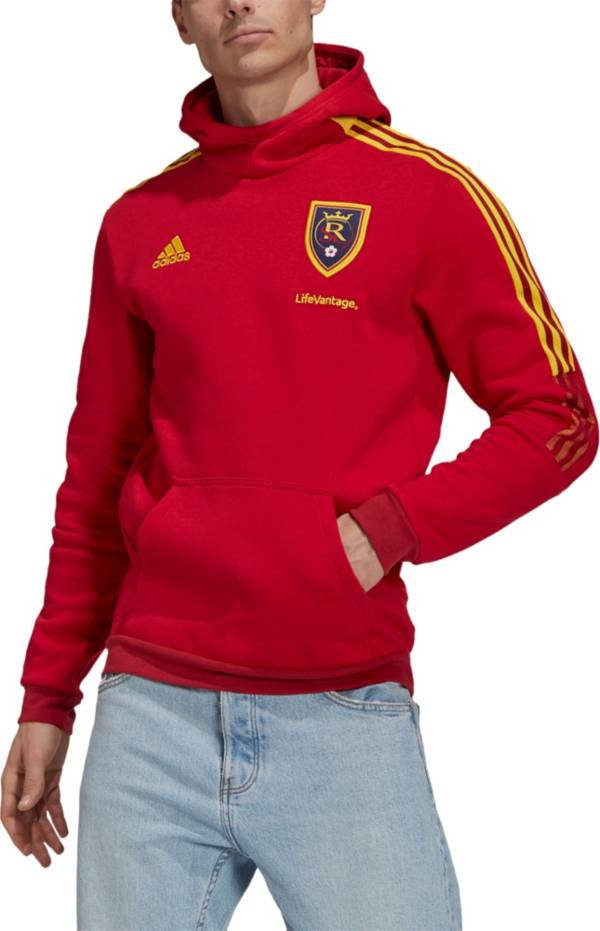 adidas Men's Real Salt Lake Travel Maroon Pullover Hoodie