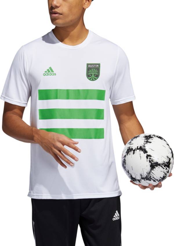 Adidas Men S Austin Fc 3 Stripe White T Shirt Dick S Sporting Goods