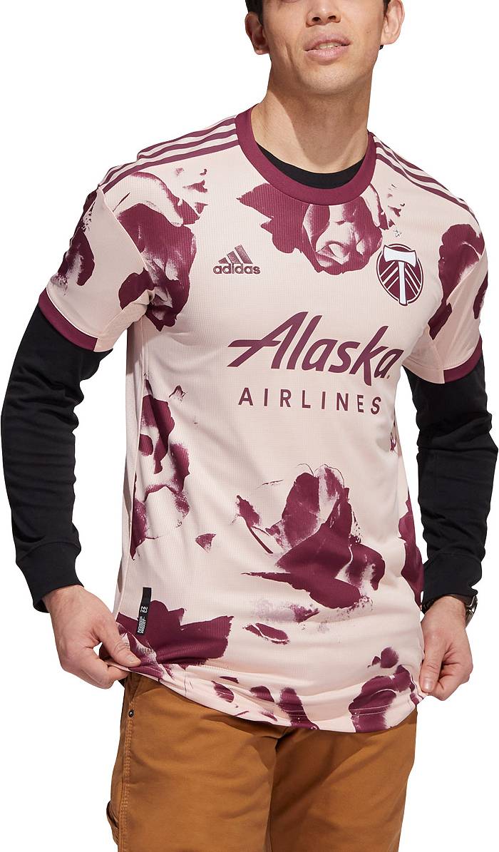 Adidas Portland Timbers 22/23 Away Authentic Jersey Vapour Pink S Mens