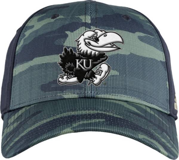 adidas Men's Kansas Jayhawks Camo 'Military Appreciation' Stretch Fitted Hat product image