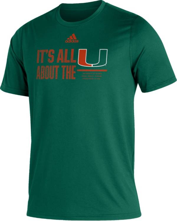 adidas Men's Miami Hurricanes Green Creator Performance T-Shirt product image