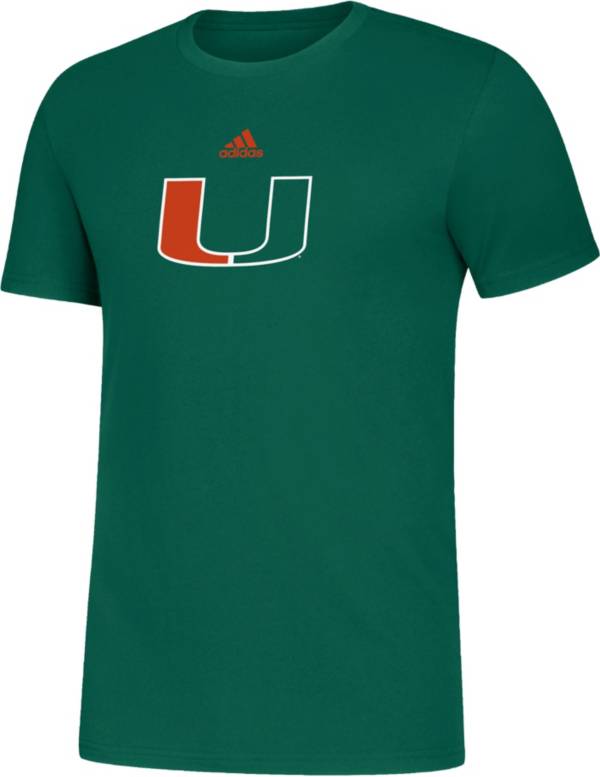 adidas Men's Miami Hurricanes Green Amplifier Locker Room T-Shirt product image