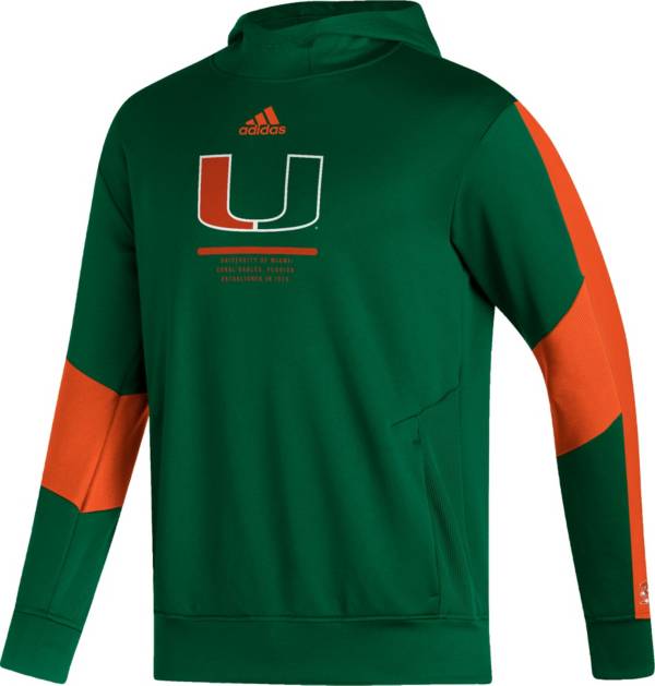 adidas Men's Miami Hurricanes Green Pullover Hoodie