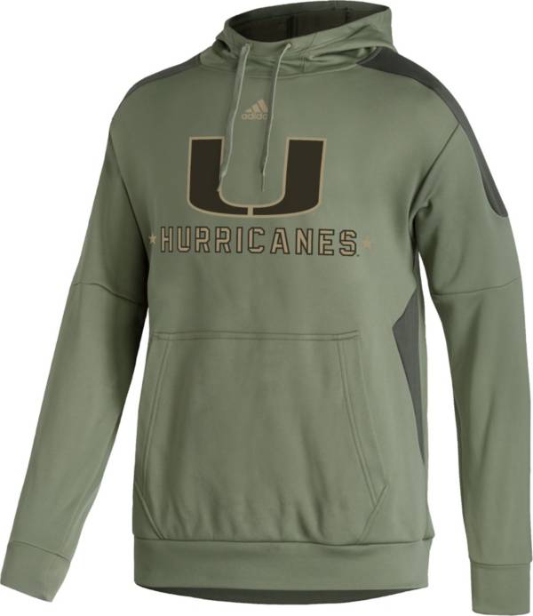 adidas Men's Miami Hurricanes Green 'Veterans' Day Pullover Hoodie