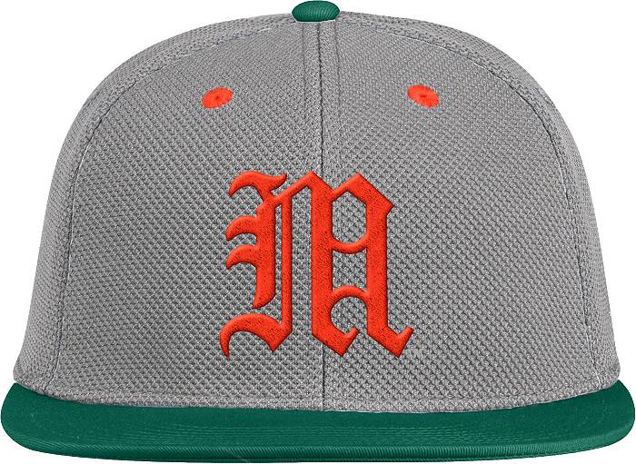 Adidas Men's Green, Orange Miami Hurricanes On-Field Baseball Fitted Hat