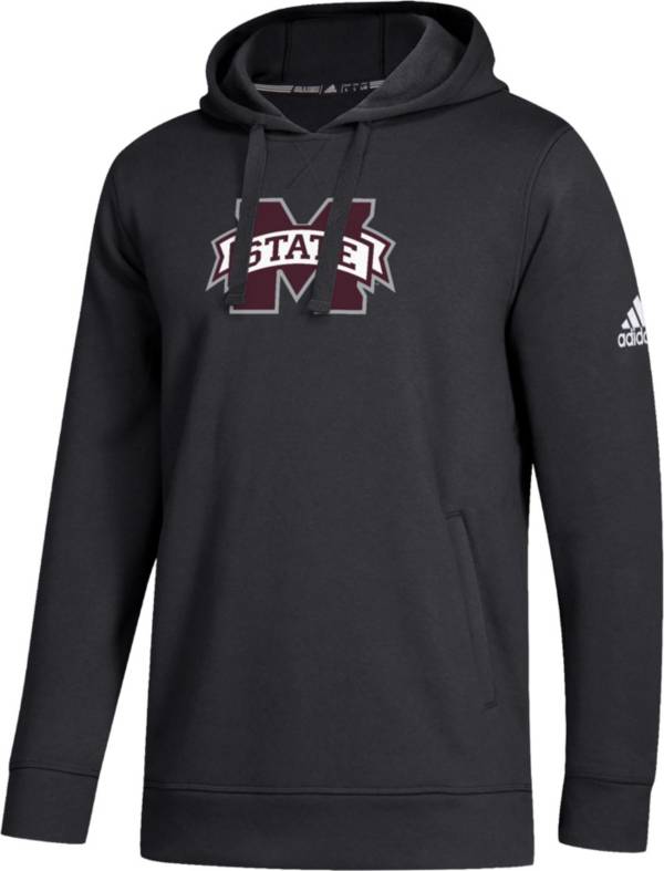 adidas Men's Mississippi State Bulldogs Black Logo Fleece Pullover Hoodie