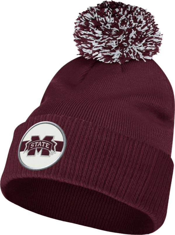 adidas Men's Mississippi State Bulldogs Maroon Cuffed Pom Knit Beanie product image