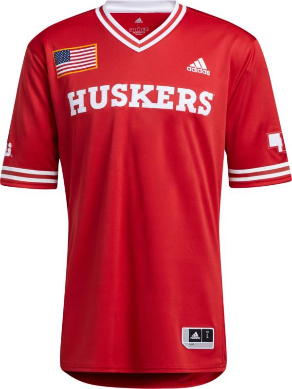 adidas Men's Nebraska Cornhuskers Scarlet Replica Baseball Jersey product image