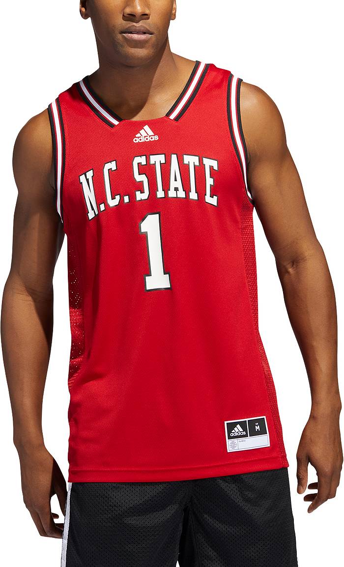 adidas Men's NC State Wolfpack #1 Red Reverse Retro 2.0 Replica Basketball  Jersey
