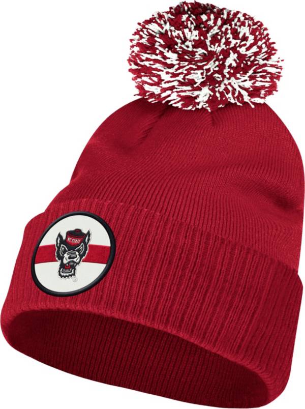 adidas Men's NC State Wolfpack Red Cuffed Pom Knit Beanie product image