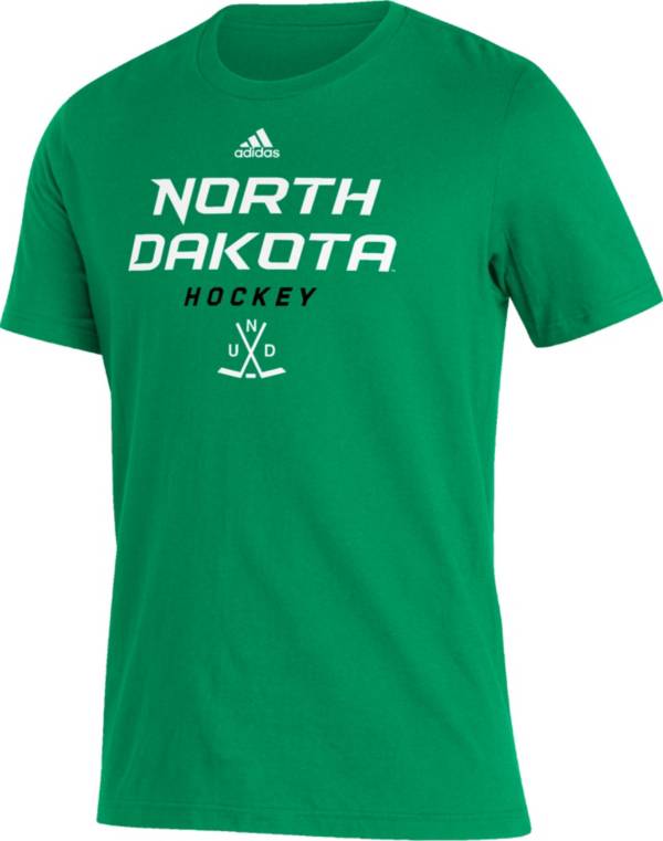 adidas Youth North Dakota Fighting Hawks Green Amplifier Hockey T-Shirt product image