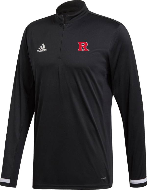 adidas Men's Rutgers Scarlet Knights Black Quarter-Zip Pullover Shirt product image