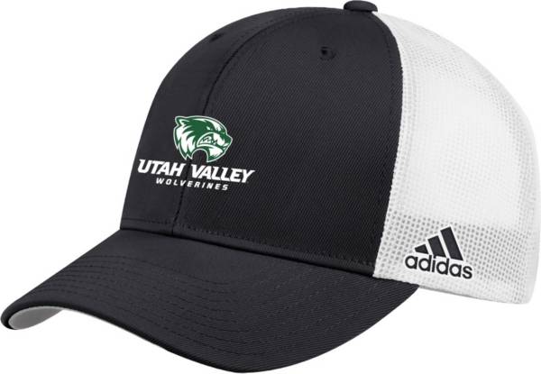 adidas Men's Utah Valley Wolverines Black Adjustable Trucker Hat